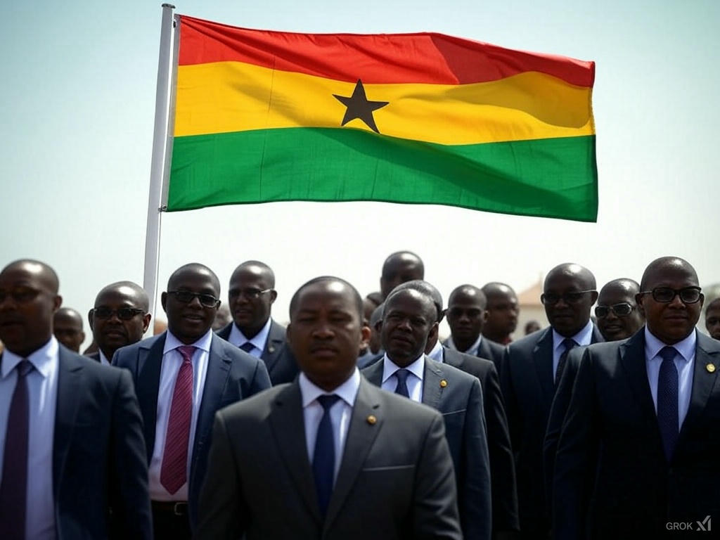 waving Ghana flag